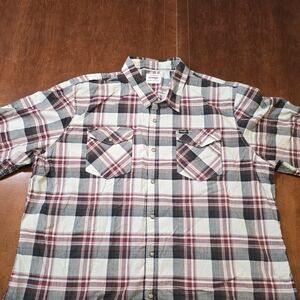 Wrangler Men's Casual Plaid Shirt - Red, Black, and White